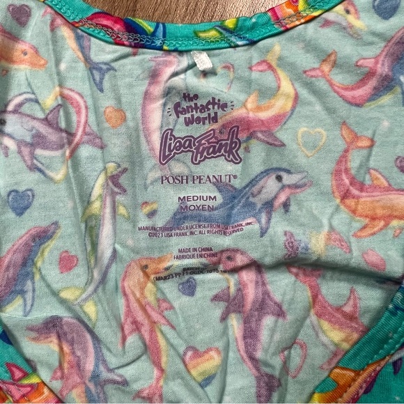 Posh Peanut Lisa Frank Dolphins Womens Pajamas - Picture 2 of 4
